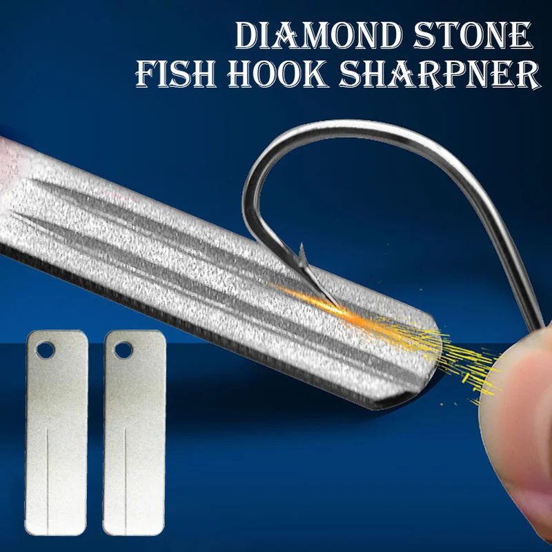 Barbier rybárske háčik prenosný diamantový kameň rýb Háčik zaostrenie Nástroje Nôž Whetstone Keychain pre vonkajšie rybárske doplnky