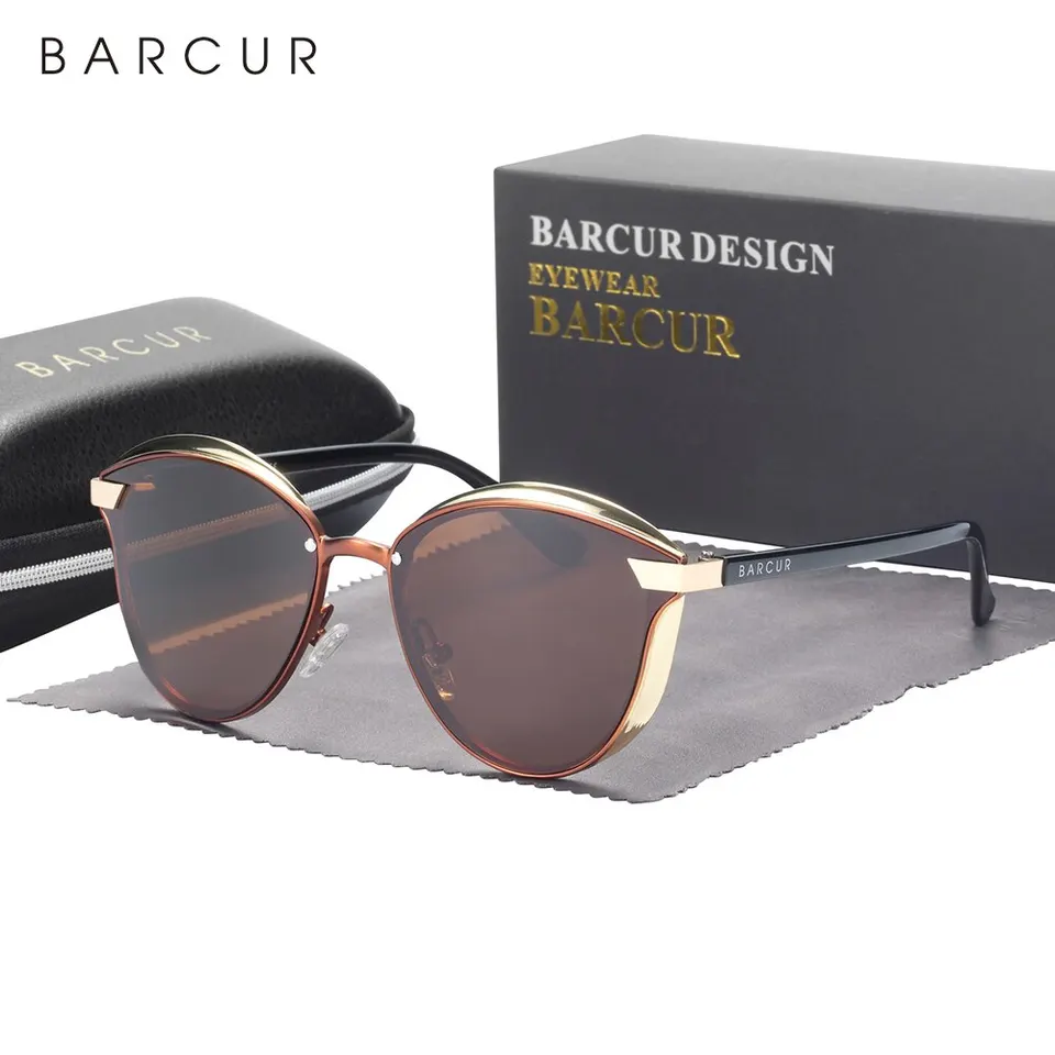 Barcur v štýle polarizované slnečné okuliare pre ženy Catmore Round Sun Glass Dámy Žena Žena