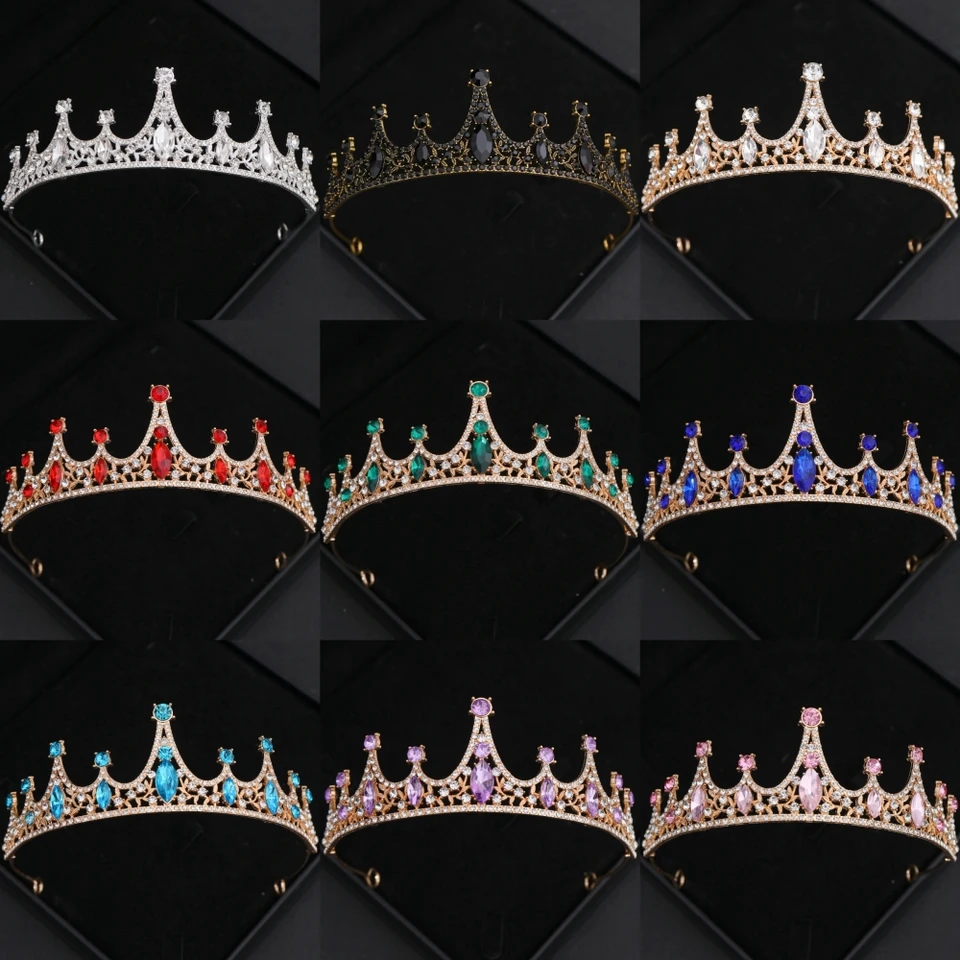 Baroková krištáľová korunka Tiara Party Rinestone Prom Diadem Crown Tiara pre ženy