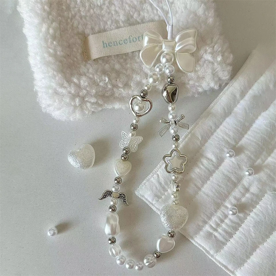 Barokové bowknot kvety srdce korálky na telefón PAMP PREPAP pre iPhone Accessrioes retiazka Života Žena dievčenská taška prívesok šperky lano