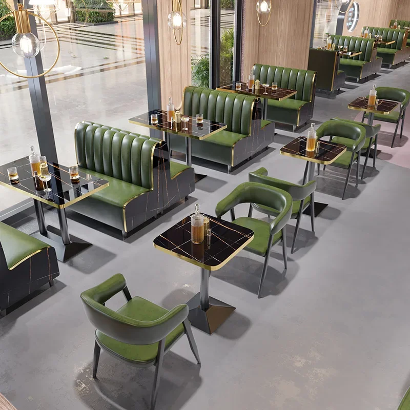 Barový stôl a stoličky v priemyselnom štýle reštaurácia KTV Booth Sofa Moderná reštaurácia mliečna čajová kaviareň Clear Bar Table and Stoličky