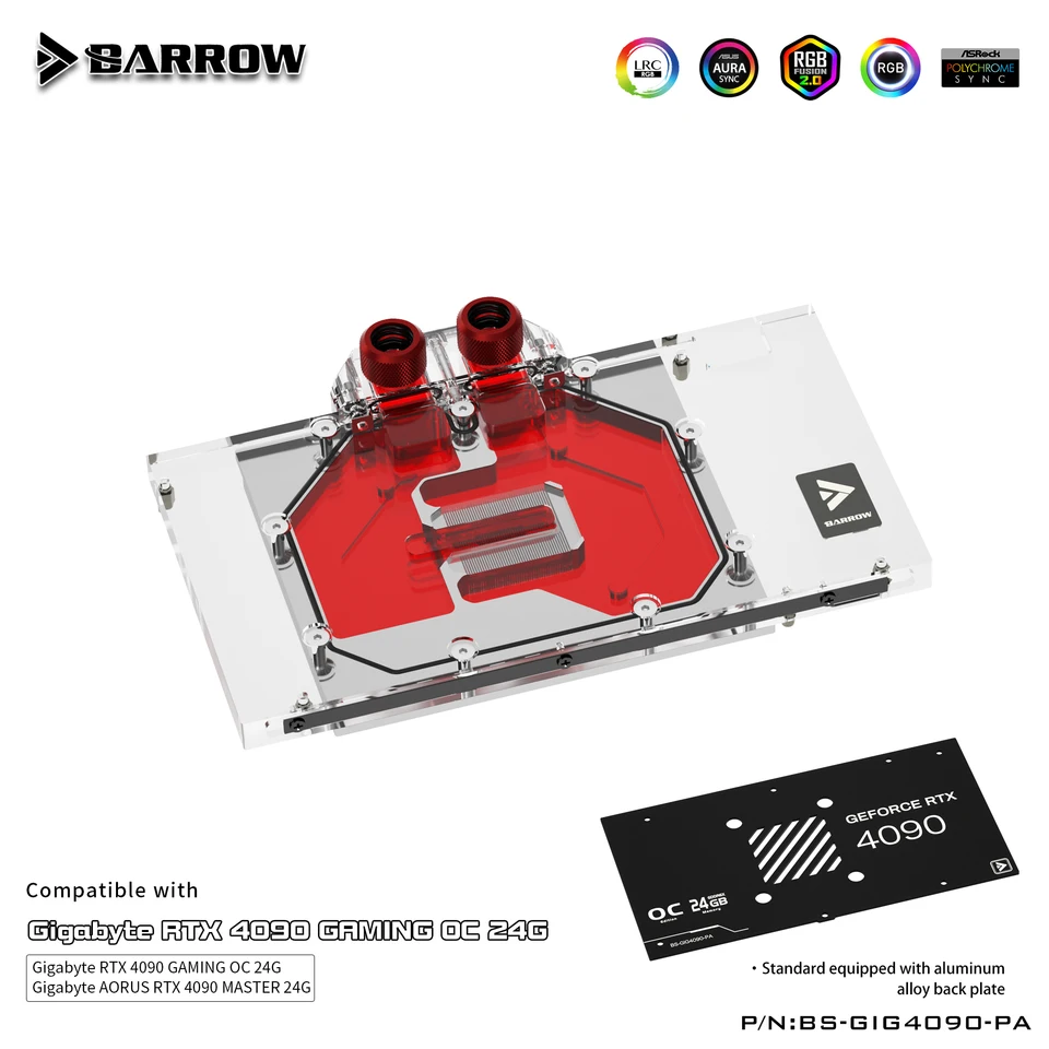 Barrow GPU Water Block Použitie pre Gigabyte GeForce RTX 4090 Gaming OC /Master Graphics Card /Copper Cooling Radiator BS-Gig4090-PA