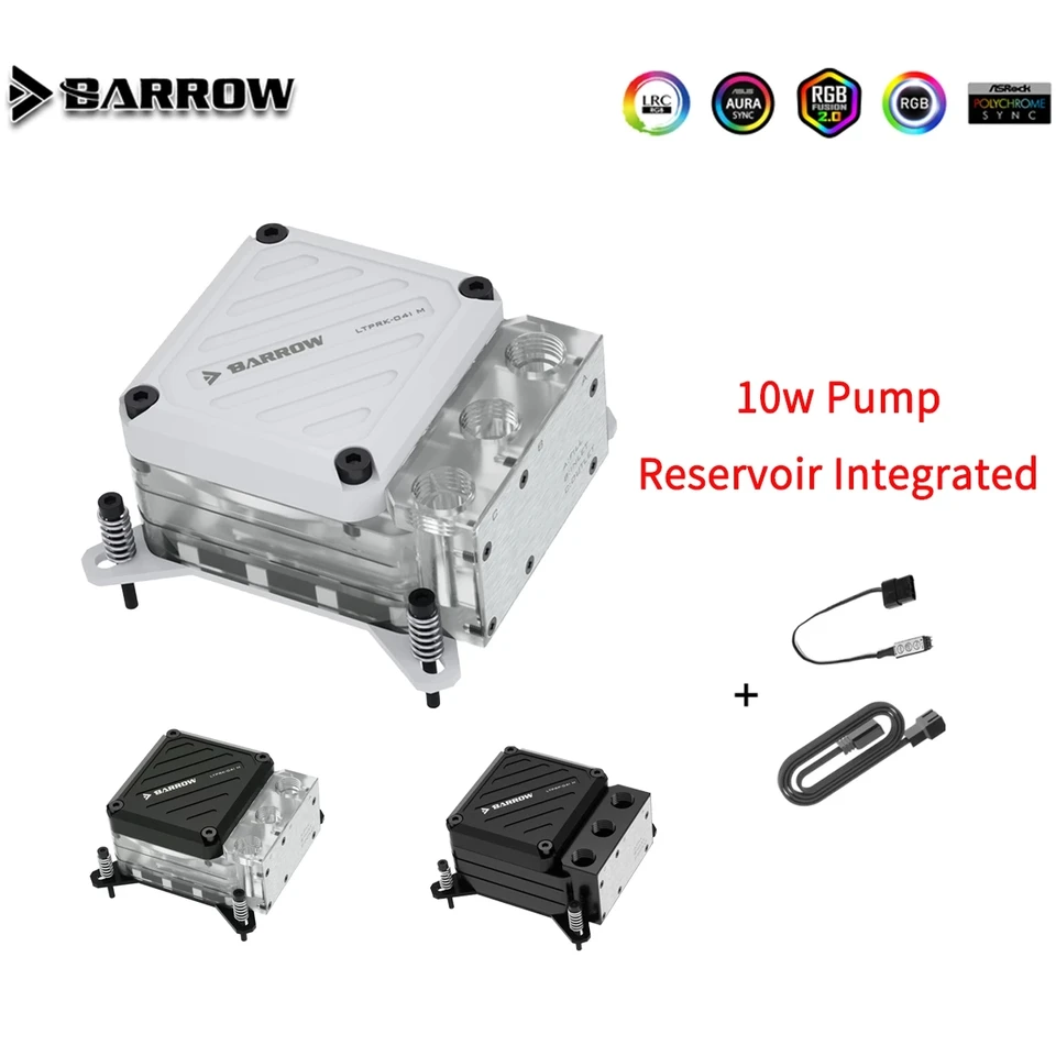 Barrow Intel/AMD Platforma POM/Acryl CPU Water Block 10W Rezeroár integrovaný LTPRK-04i M LTPRP-04I M LTPRPA-04 M