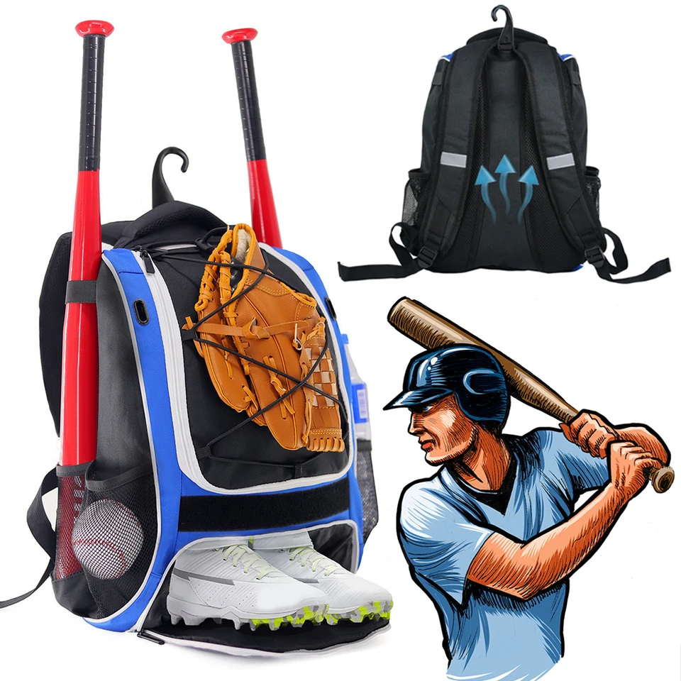 Baseball & Softball Bag Women Gym Sports batohy reflexná baseballová taška s plotou hák