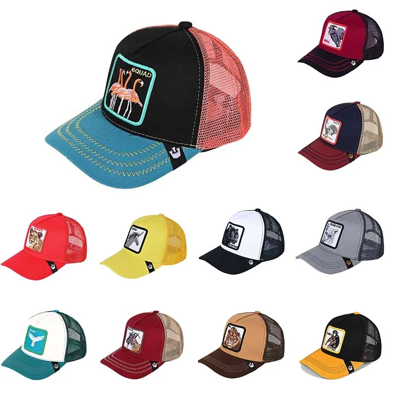 Baseball Caps Men Ženy Snapback hip hopová čiapka s módnymi zvieratami výšivka letný priedušný sieť