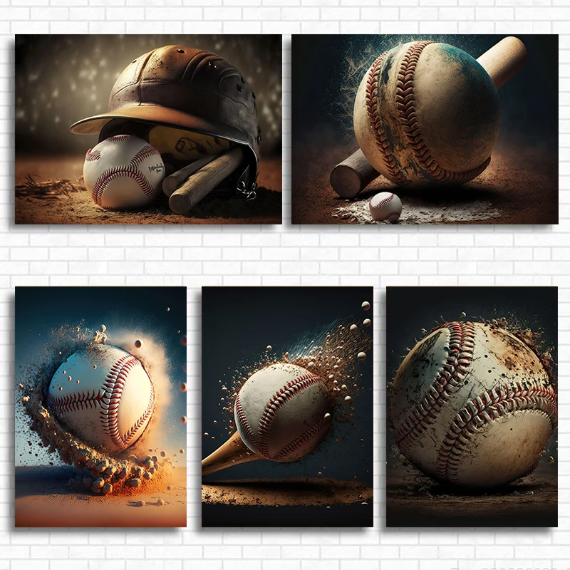 Baseball športový plagát baseball športové lopty fotografie s vysokým rozlíšením Športové plátno Tlačové plagáty nástenné umenie dekorácie maľby