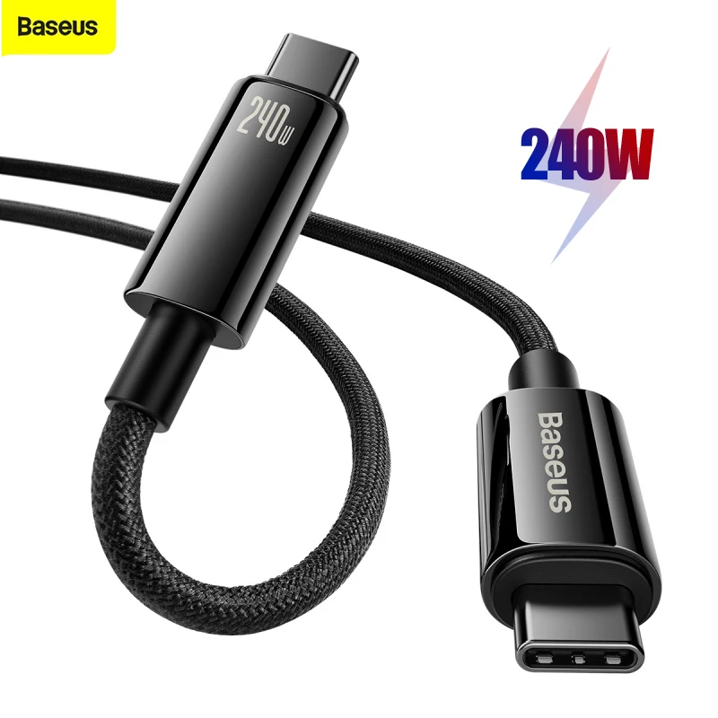 Baseus 240W USB C kábel PD 3.1 pre MacBook Samsung S22 Xiaomi iPad Huawei PD kábel 5A Rýchle nabíjanie typu C kábel