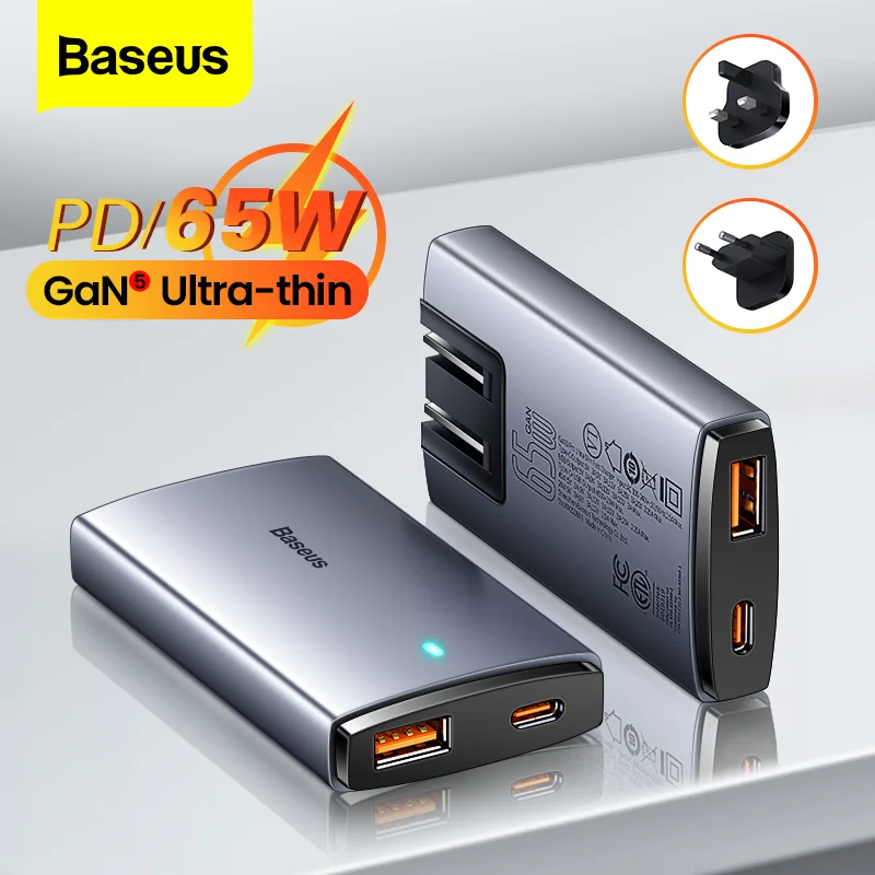 BASEUS 65W GAN 5 Pro USB C nabíjačka PD 3.0 Rýchly poplatok 4.0 Typ C Rýchle nabíjanie Programovateľný nabíjačku pre iPhone 14 13 MacBook