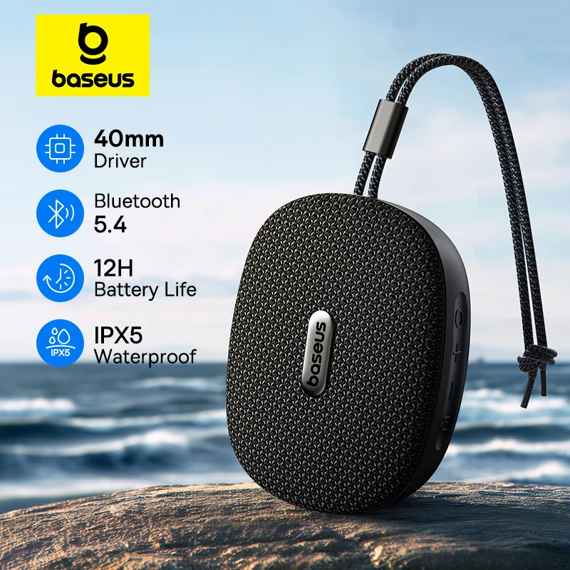 Baseus AEQUR 35 Pro Air Air Prenosný reproduktor bezdrôtového Bluetooth5.4 Vylepšenie basov 40 mm ovládač 12H Camping Audio Playback Soundbox