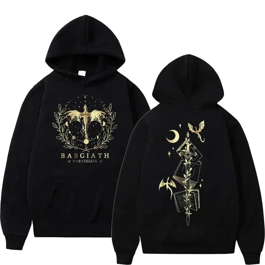 Basgiath War College Štvrté krídlo mikina Men ženy móda retro drak jazdec mikina uvoľnená pullover