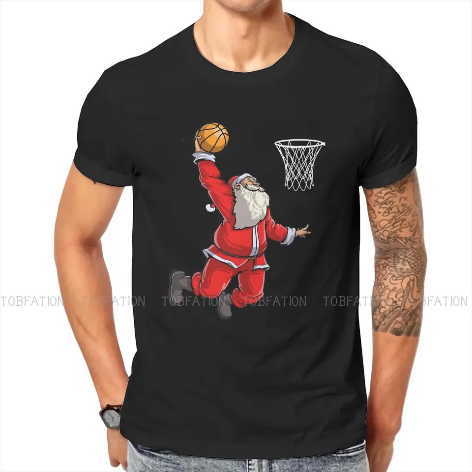 Basketbal Santa o krk tričko oženiť sa vianočný deň čistý bavlna klasické tričko oblečenie individualita