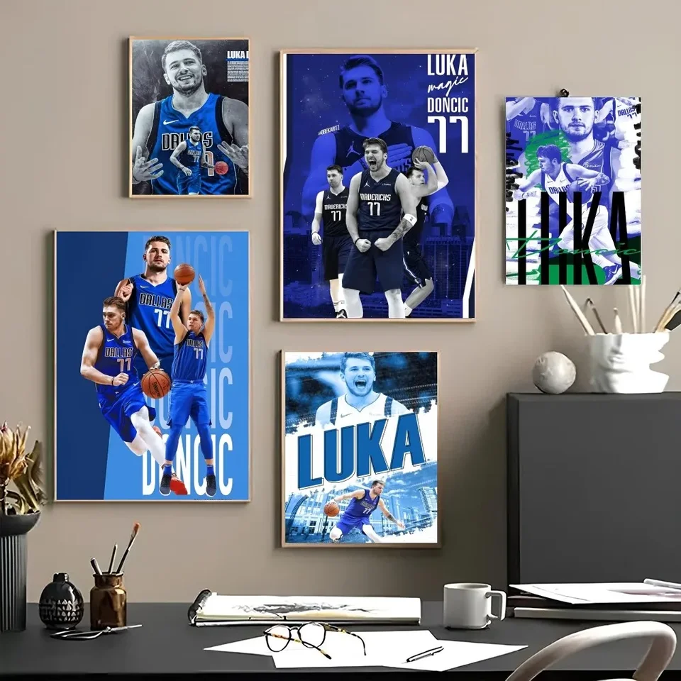 Basketbalový hráč Luka Doncic Wall Art, HD Canvas Print plagát, domov, obývacia izba, izba, dekorácia, darček pre fanúšikov basketbalu