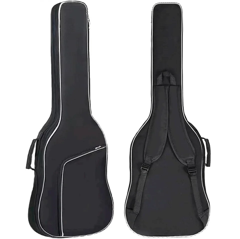 Basová gitarová taška na koncert s kabelkou 0,35inch batoh Polkované mäkké puzdro Čierne basové puzdro s basovými puzdrami so zadným závesným slučkou a remienkom na krk