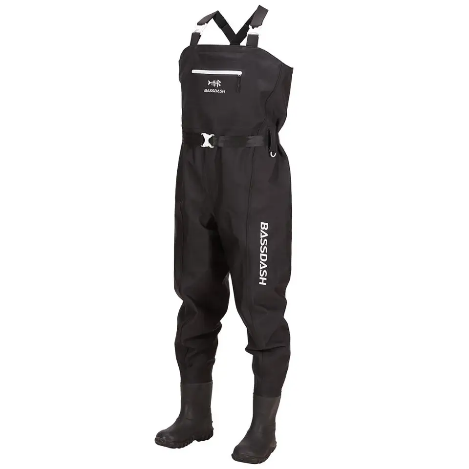 Bassdash 3D Boot Foot Game Wader Ultra vysoká sila Čierny kockovaný nylon PVC Fishing Hunting hrudník pre mužov v 14 veľkostiach
