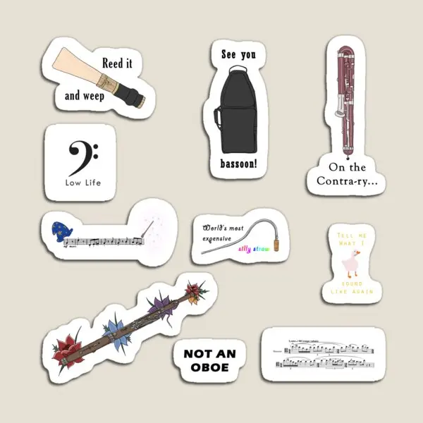 Bassoon Sticker Pack Magnet DETI HOME DOMÁCNOM MAGNETICKÉHO KITY Chladnička DECON DETA FORA FORMIVE ORGANIZER STRECKERS Organizátor