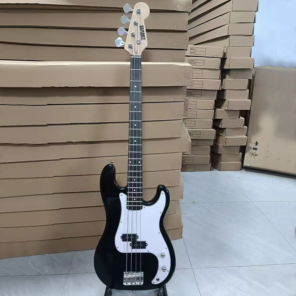 Basswood OEM Bass Guitar, 4 strunové elektrické basy, čierna, pravá ruka, PB Bass, 20 pražcov