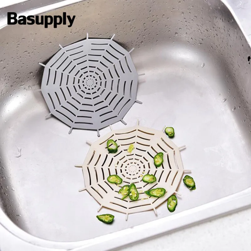 Basuples 1pc kuchynské silikónové pavúky na pavúky filter Sucker podlahová sprcha sprcha Vlasy Odtok kúpeľne