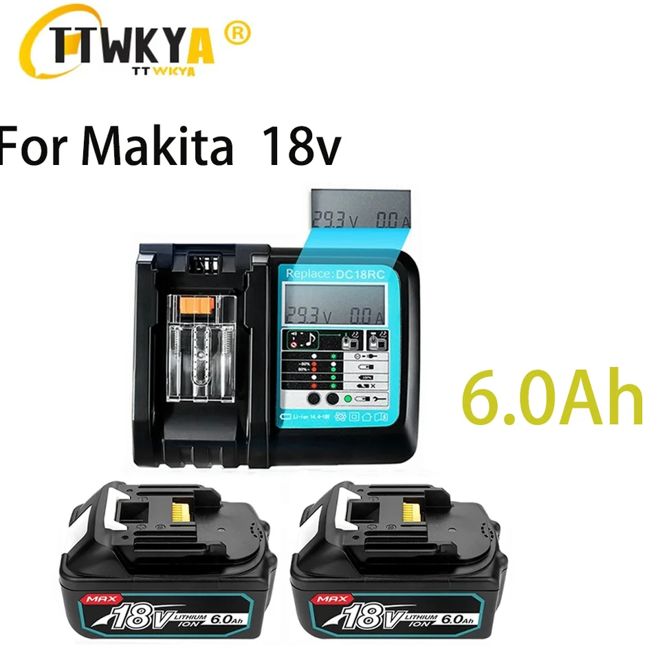 Batería prepracovateľná Makita Original, Pila de Iones de Litio 18650, kompatibilný Con Herramenta Eléctrica Makita BL1860, BL1830,6.0AH