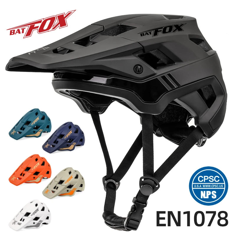 Batfox Helma cyklovanie pánskej bicyklovej prilby MTB Casco Bicicleta Mountain Bike Casco Ciclismo Hombre matné čierne cyklistické prilby