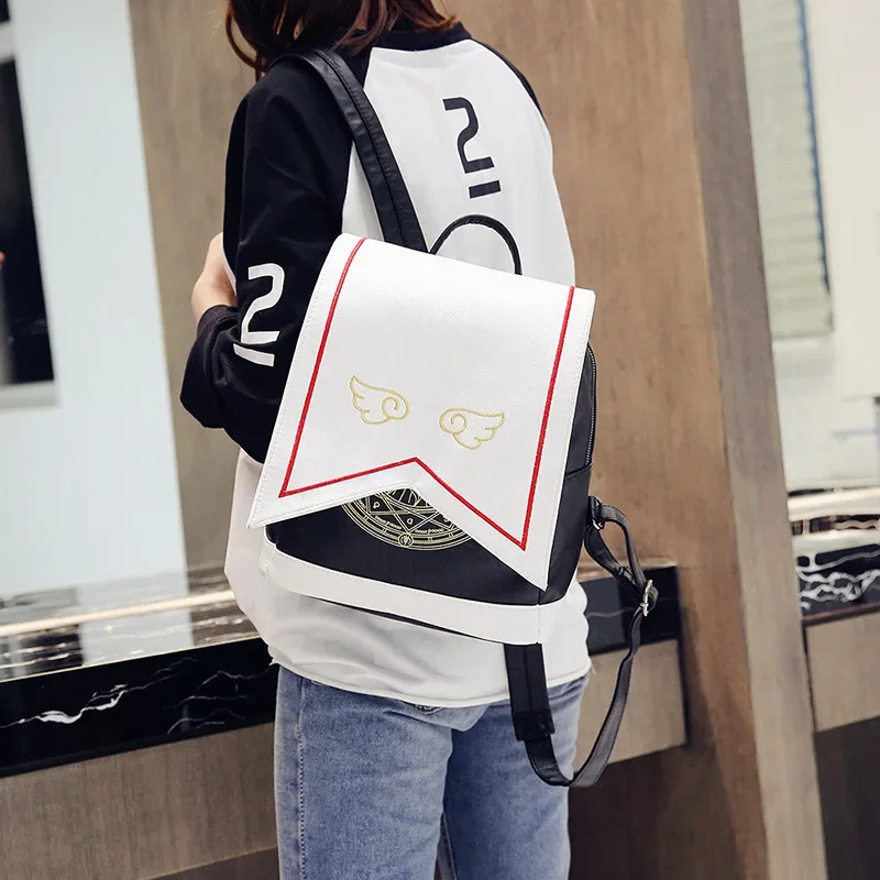 Batoh s anjelskými batohmi krídla anime kawaii mini pu ženy Sakura tlačiarenské tašky Sac SAC
