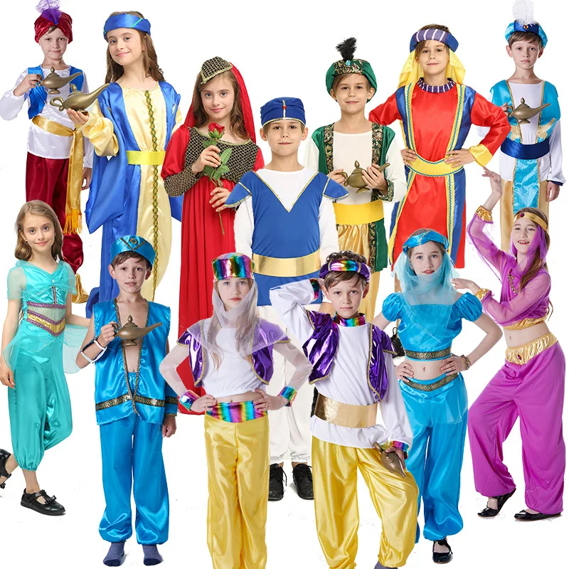 Batoľa dieťa arabská princezná Fancy Costume pre dievčatá Aladdin sa oblieka kostým Jasmine pre dievčatá arabský princ sa oblieka na večierok