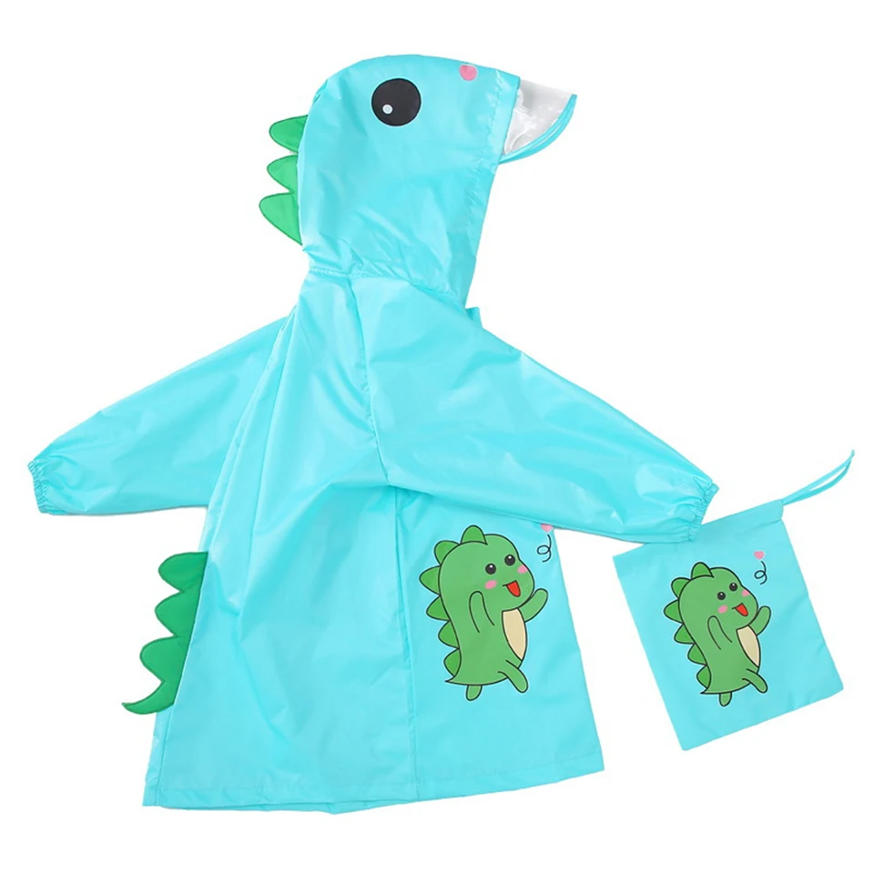 Batoľa dinosaurus Rain alebo roztomilý karikatúra s kapucňou dinosaurus Poncho nepremokavý kabát pre každodenný život vonkajšie športy