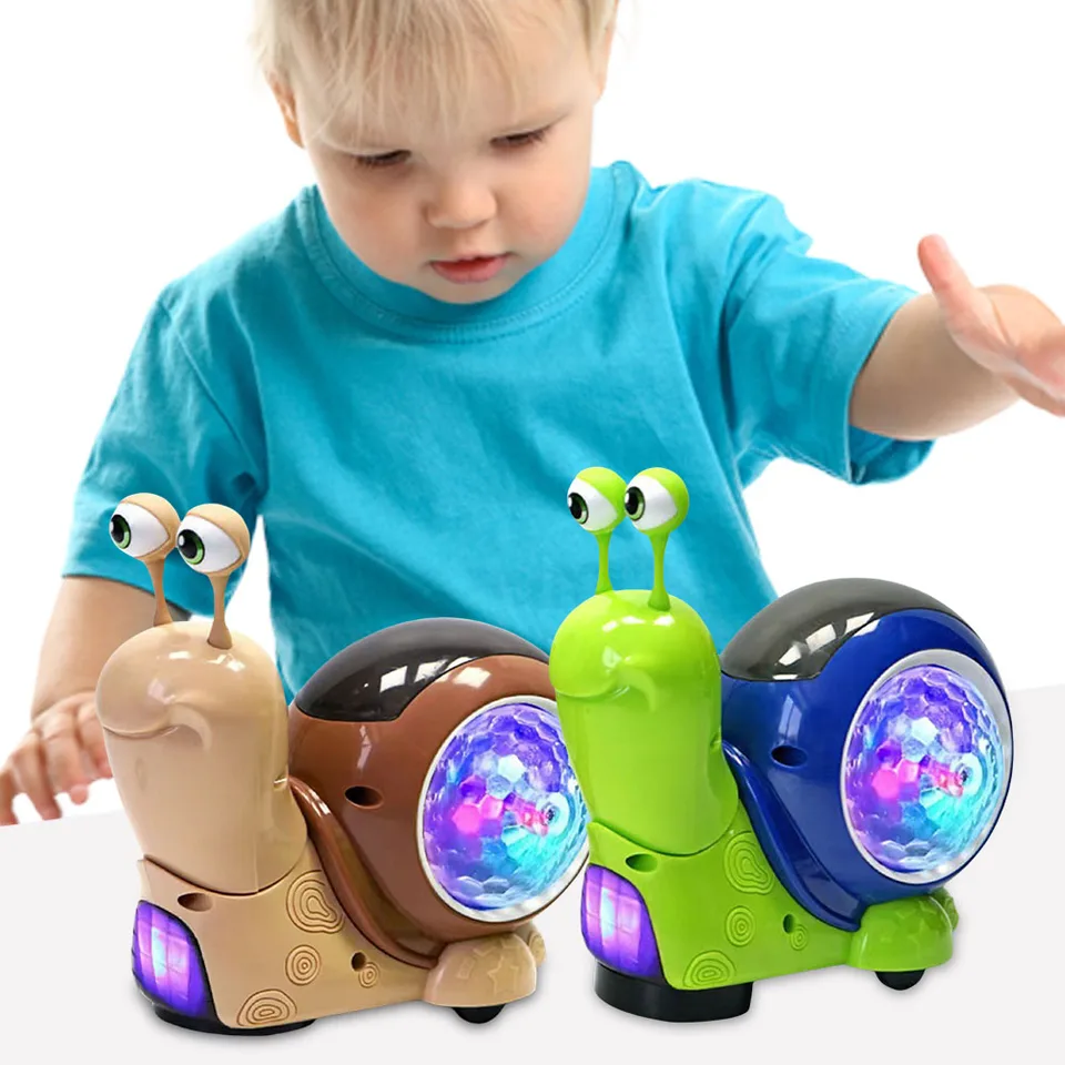 Batoľa elektrické slimákové hračky Automatické prekážky vyhýbanie sa bruškom časom hračiek interaktívne hudobné lighting hračky pre deti