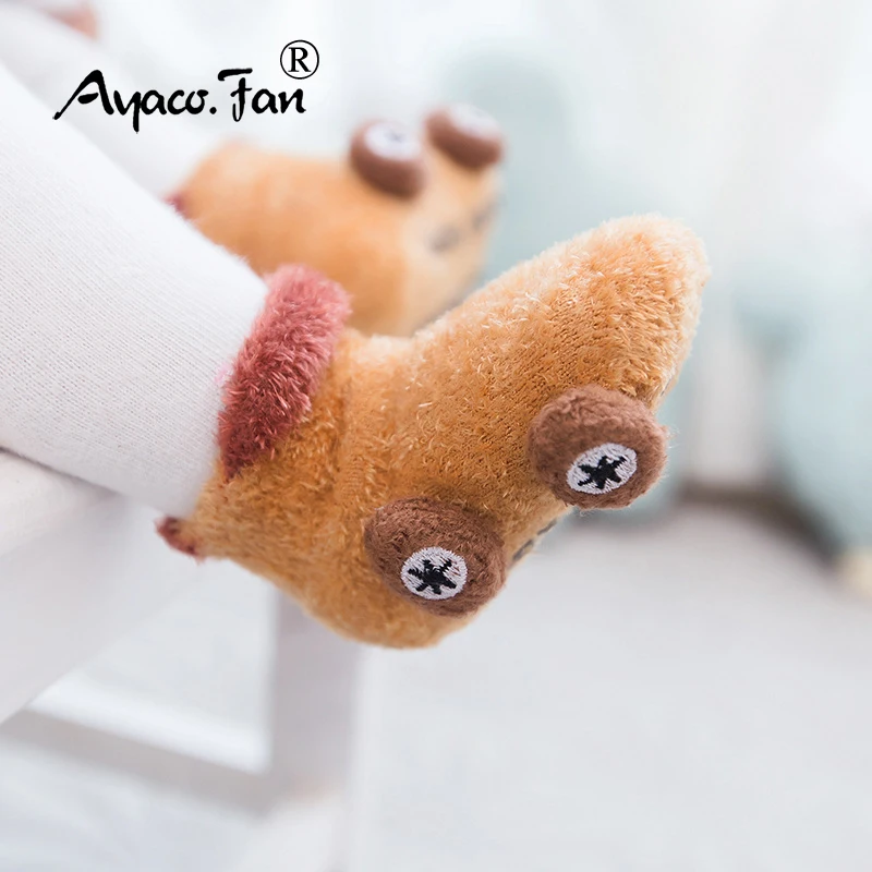 Batoľa ponožky novorodenecký prewalker zima vynikajúca bavlnená priadza, šmykľavka, detská detská detská ponožka 0-3T