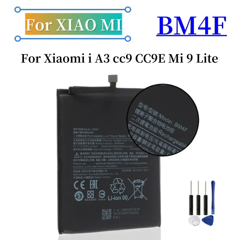 Batéria BM4F 4030 mAh pre Xiaomi Mi A3 CC9 CC9E MI 9 LITE Vysoko kvalitné výmenné batérie +náradie