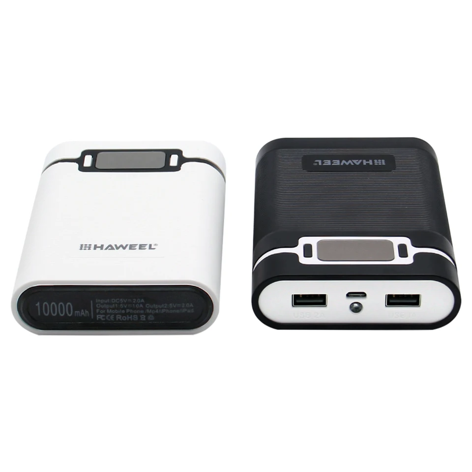 Batéria DIY 4 x 18650 (nie je v cene) 10000 mAh Power Bank Shell Box s výstupom a displejom 2 x USB pre všetky smartfóny