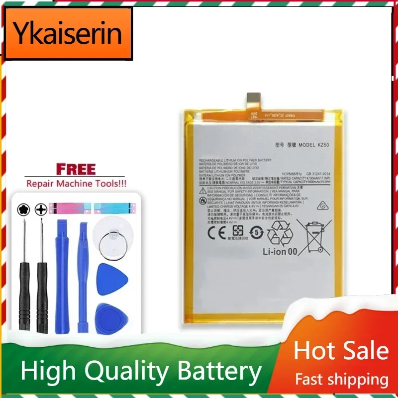 Batéria KZ50 pre Motorola Moto G8 Power XT2041 5000 mAh Repaling Mobile Phone Vysoko kvalitné bateriové batérie + skladba č.