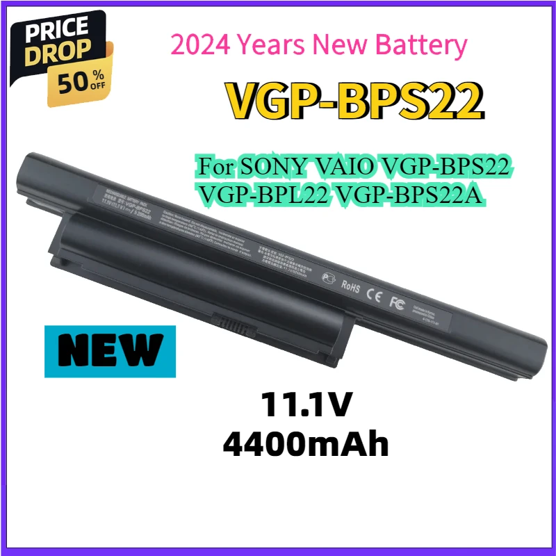 Batéria laptopu BPS22 pre Sony VAIO VGP-BPS22 VGP-BPL22 VGP-BPS22A VGP-BPS22/A VPC-EB3 VPC-EB33 VPC-E1Z1 6-bunkové batérie