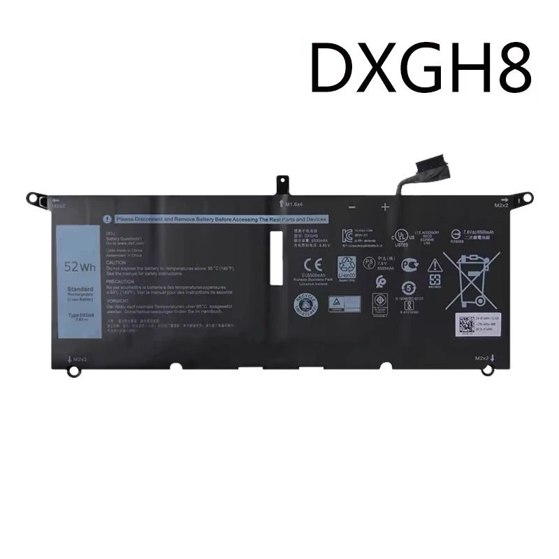 Batéria laptopu DXGH8 pre Dell XPS 13 9305 9370 9380 7390 Inspiron 5390 5391 7490 7390 7391 P82G G8VCF 0H754V H754V 7,6V 52WH
