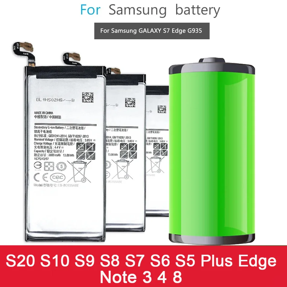 Batéria pre Samsung Galaxy S8 S9 Plus S10E S6 S6 Edge S7 S20 S10X S5 POZNÁMKA 8 3 G950F G960F G965F G970F G973F BATERIA EB-BG950ABE