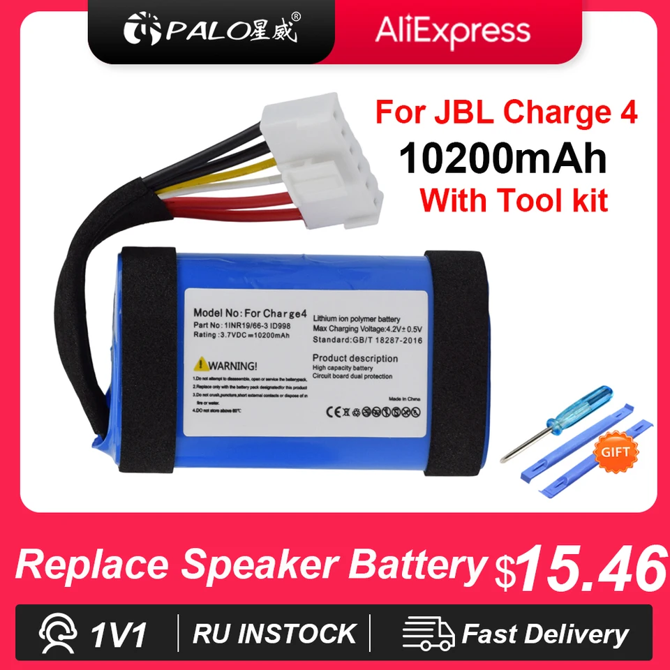 Batéria výmeny reproduktora Palo pre JBL nabíjanie4 10200 mAh batéria JBL nabíjanie 4 IID998 GSP-1S3P-CH40 s súpravami nástrojov