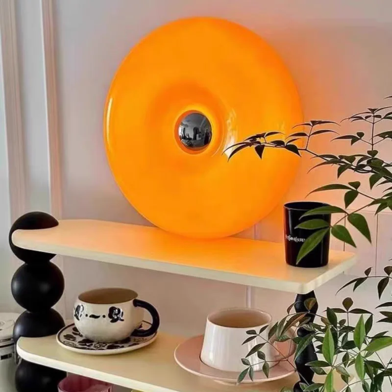 Bauhaus sklenená nástenná lampa Orange Light USB zástrčka predvádzanie miestnosti Štúdium STAIRWAY VNÚ