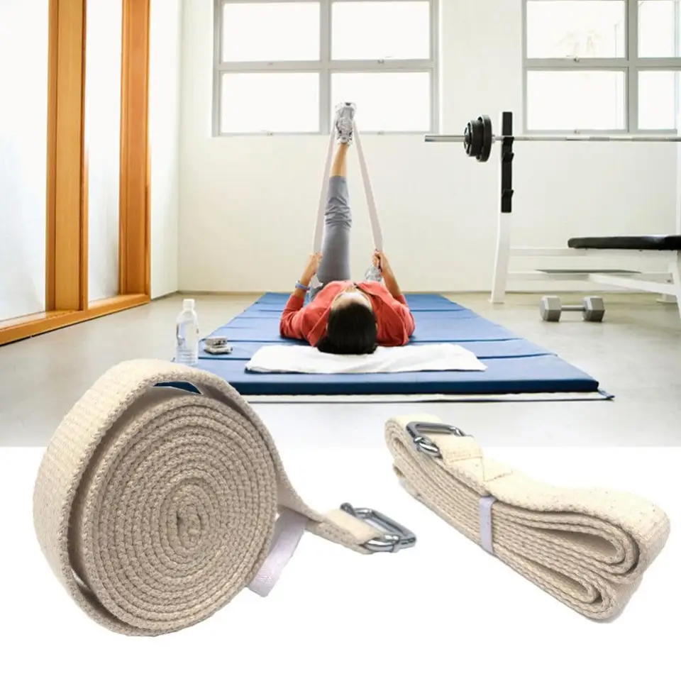 Bavlnená jogová remienok remienok D-krúžok pracka telocvičňa Kulturista Cvičenie Fitness Resistance Band Yoga Pilates CrossFit Yoga Accessories