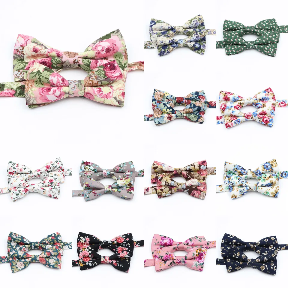 Bavlnená kvetinová farebná rodičia-dieťa Bowtie Sets Bow kravaty pre mužov pre mužov obchodné obleky obchodné obleky Greata Butterfly Cravats