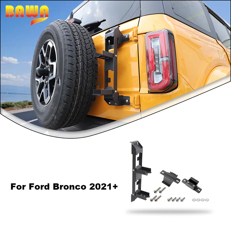 BAWA Car Tail Dvere Skladateľný pedál Pedál pre Ford Bronco 2021 2022 2023 2024