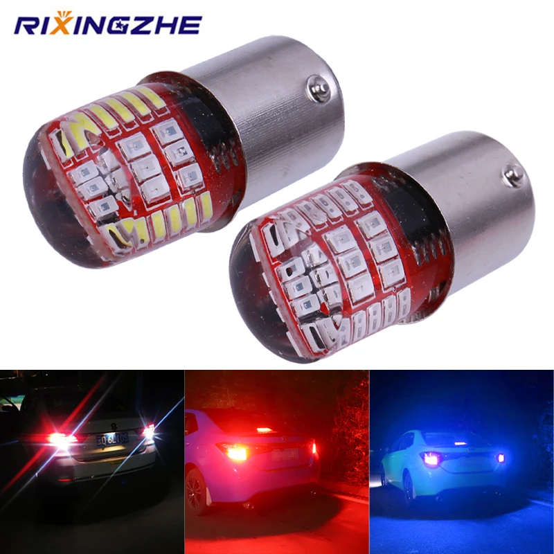 Bay15d P21/5W 1157 LED dvojica sviatočnej strobe LED 3014 42 LED bleskové svetlo brzdenie BRINK svetlo žiarovka Žiarovka červená biela modrá automatická brzda