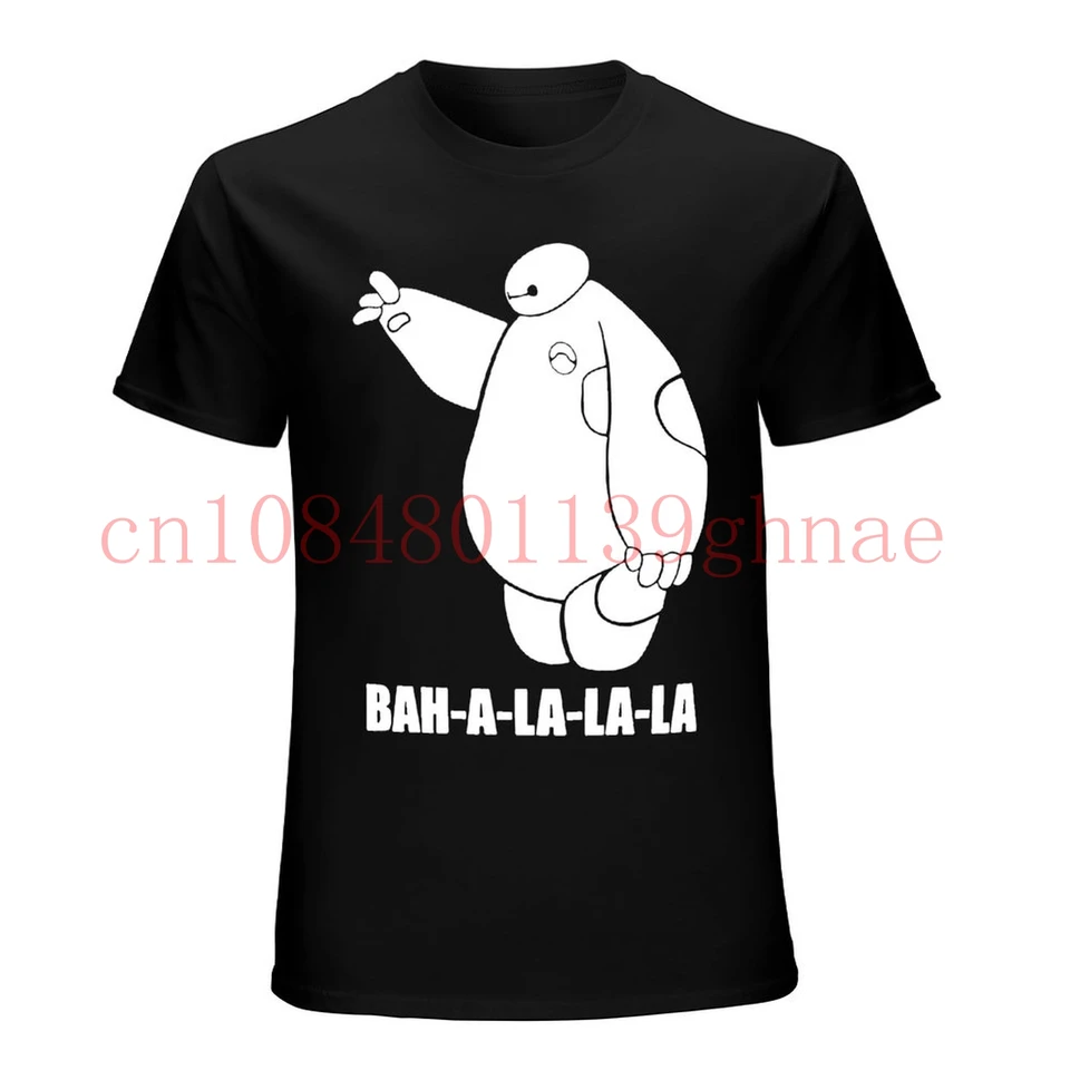 Baymax Ba-la-la Big Hero 6 Funny Chill Black Unisex Tee Tričko DW11