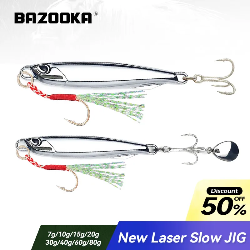Bazooka vibra rybárska nalákala kovová návnada pomaly prípravok Tvrdý plavecký potápanie potápanie Spoon liate vibrácie pesca šťuka basové ľadové zimné návnady