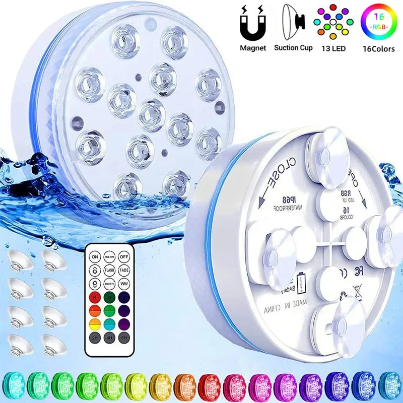 Bazén svetlo pod vodou osvetlenie bazéna 13Leds Aktualizované ponorné svetlo IP68 vonkajšie reflektory pre akváriové rybníky rybníka