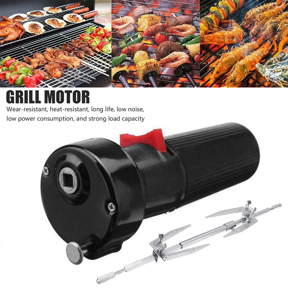 BBQ Rotisserie Grill Chicken Roaster Rod Spit Spit Garbecue Electric Moin Mäsový špajder Outdoor BBQ Rack Kitchen Adsessories