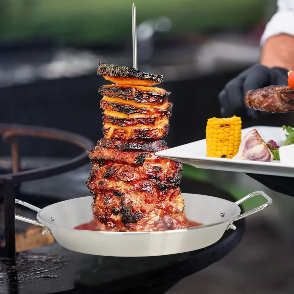 BBQ Vertikálna špíz pre grilové brazílske špajle pre domácnosť vyrobené tacos al pastor Shawarma brazílsky