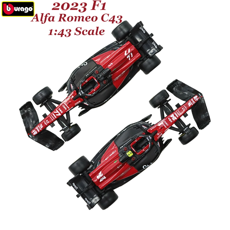 BBURAGO 1/43 F1 2023 Alfa Romeo C43Racing #24 Zhou #77 Valtteri zliatiny Diecast F1 Alfa Romeo Cars Modely Collection Hračky Darčeky