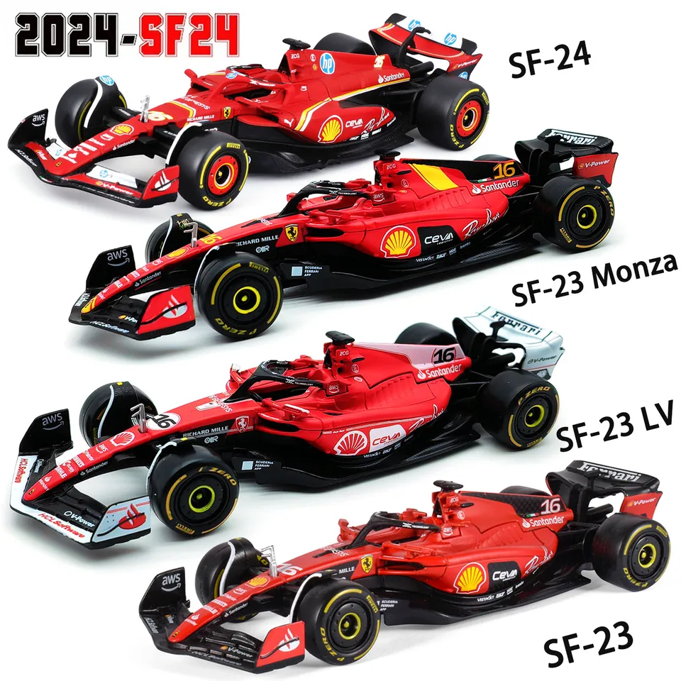 BBURAGO 1:43 F1 Ferrari SF23 SF24 # 16 # 55 Die Casting Model Model Hray Collection Rovnica prvého poriadku Las Vegas 16 SF23 Monza 55
