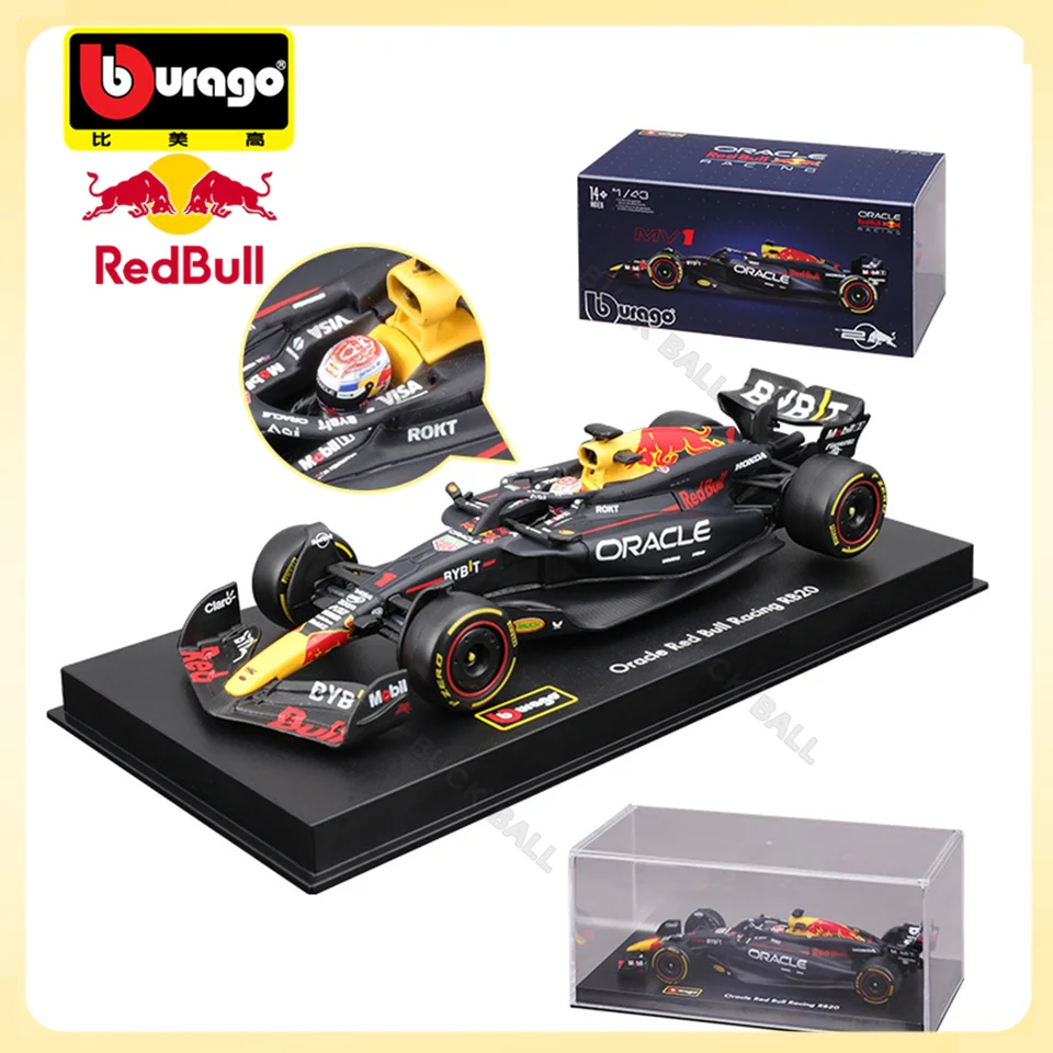 BBURAGO 1:43 RB20 F1 Red Bull 2024 Hardcover #1 Max Verstappen #11 Sergio Perez Formula 1 Racing Die-Cast Model Kid Gift