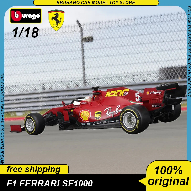 BBURAGO 2020 2021 1:18 F1 Ferrari SF1000 SF21 Auto #5 #16 #55 Diecast Model Formula Hardbound Edition Luxusné hračky vozidla