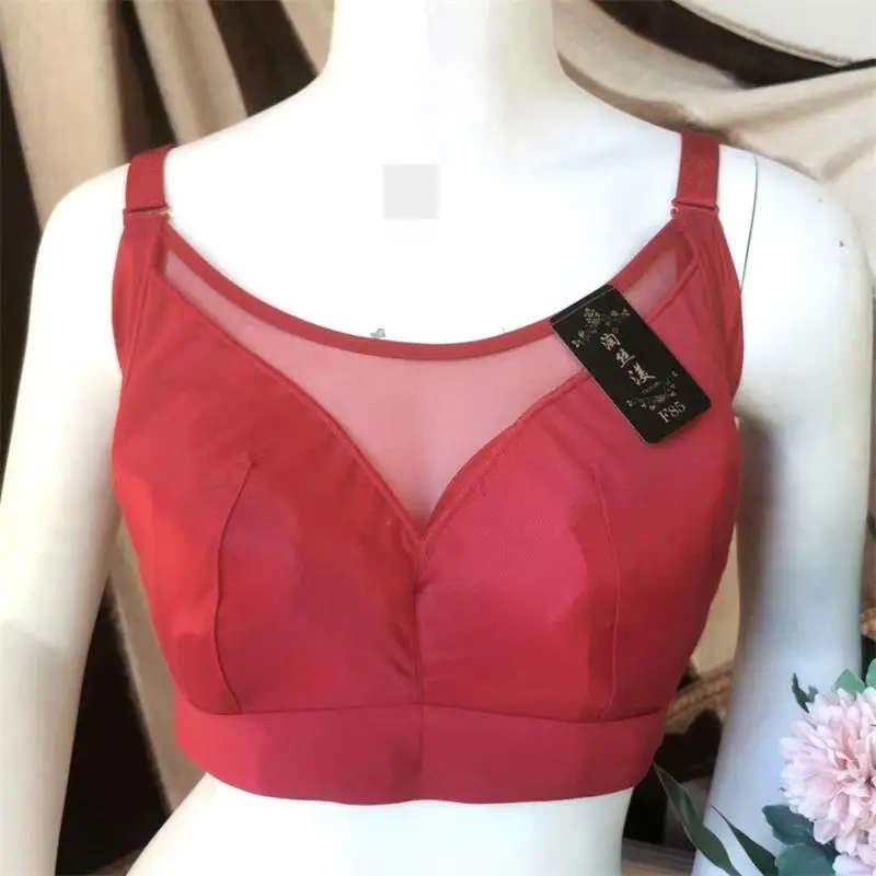 BCDEF 34 36 38 ČERVENÉ PREMÁRKY PRE ŽENY PRE ŽENY THINKÁ STYKA NA BRA Full Cover Cup podprsenka Dámska Brasier Mujer Black Bralette